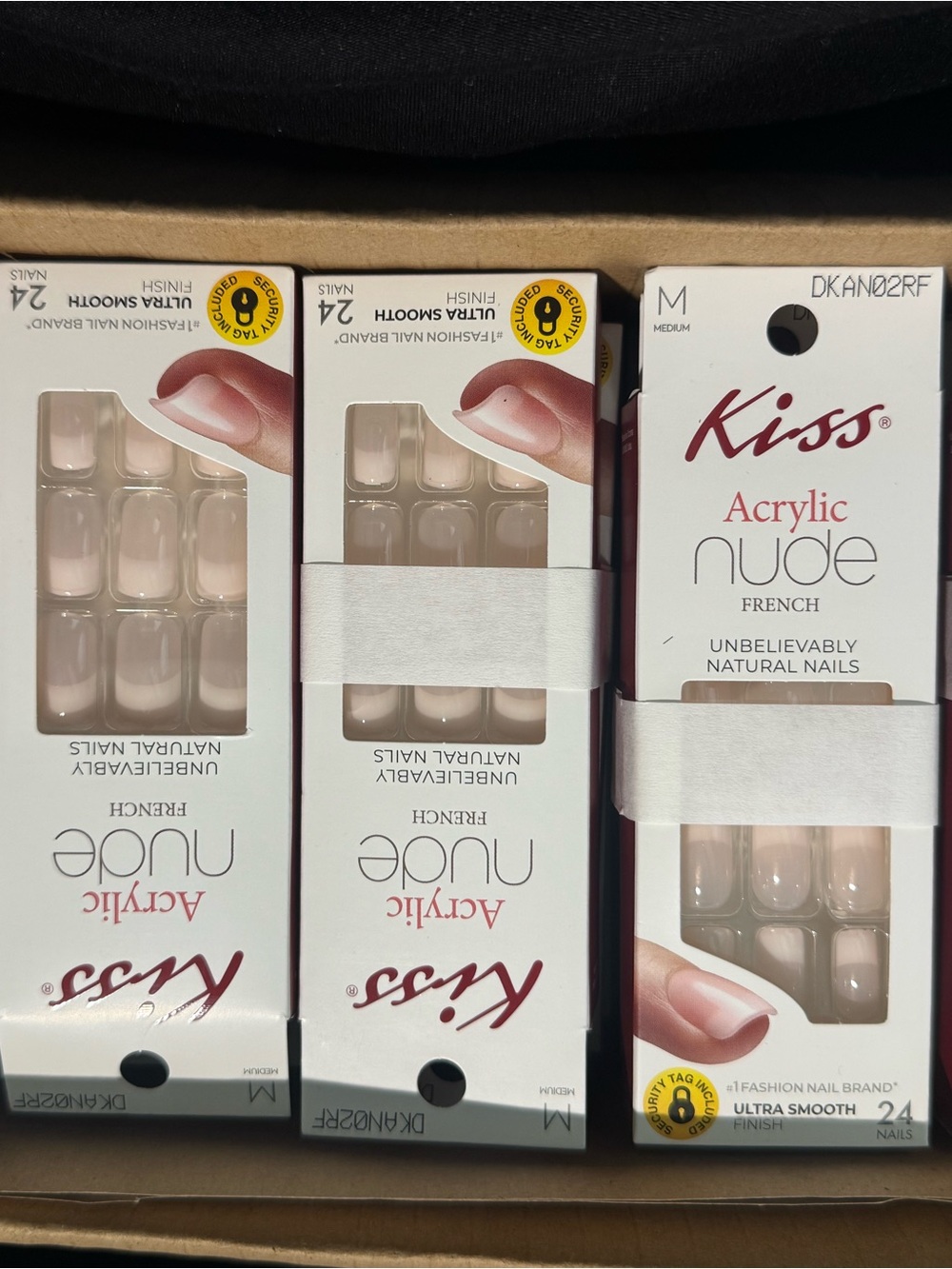 30- Kiss Acrylic Nude French Artificial Nails - Nude Pink